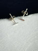 Minimal silver bar stud earrings